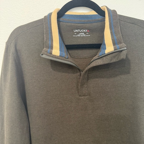 UNTUCKit Men’s Quarter Zip Corral 40297 Sweatshirt L - Picture 2 of 7